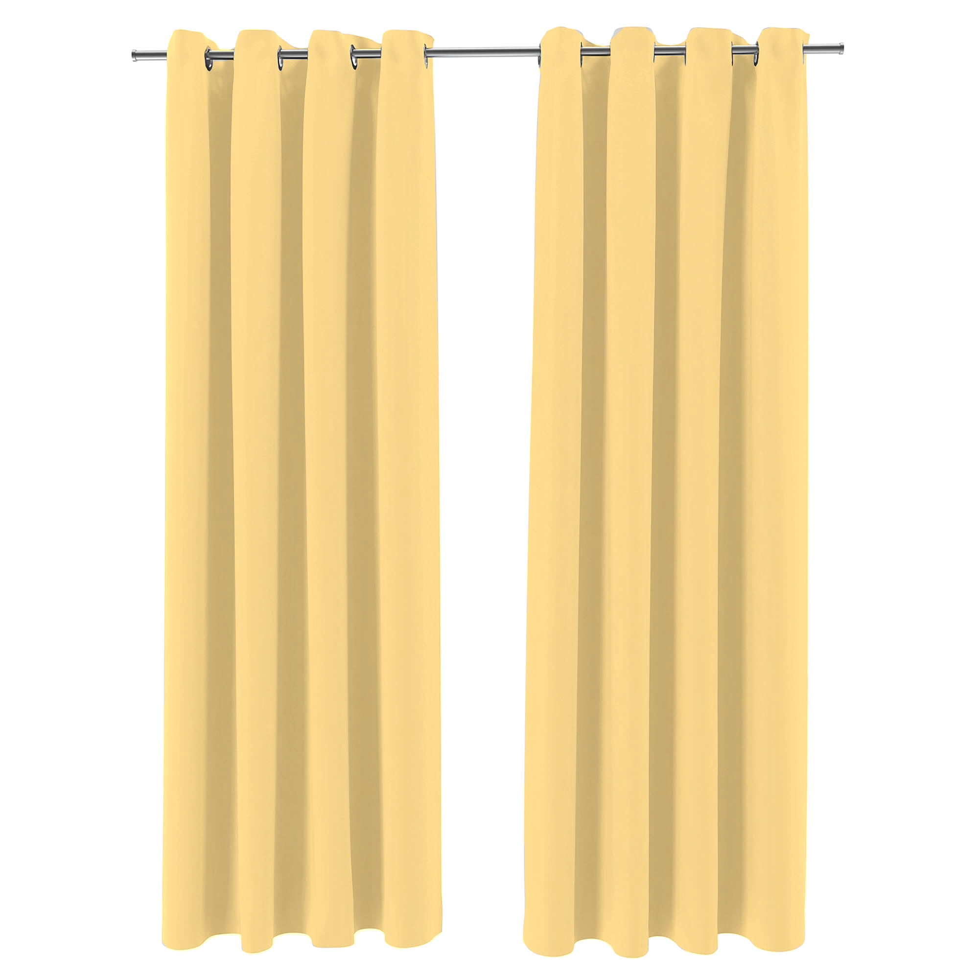 Jordan Manufacturing 54" x 96" Canary Yellow Solid Grommet Semi-sheer Outdoor Curtain Panel