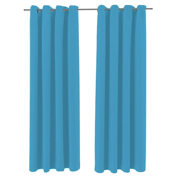 Jordan Manufacturing 54" x 96" Caribbean Blue Solid Grommet Semi-sheer Outdoor Curtain Panel