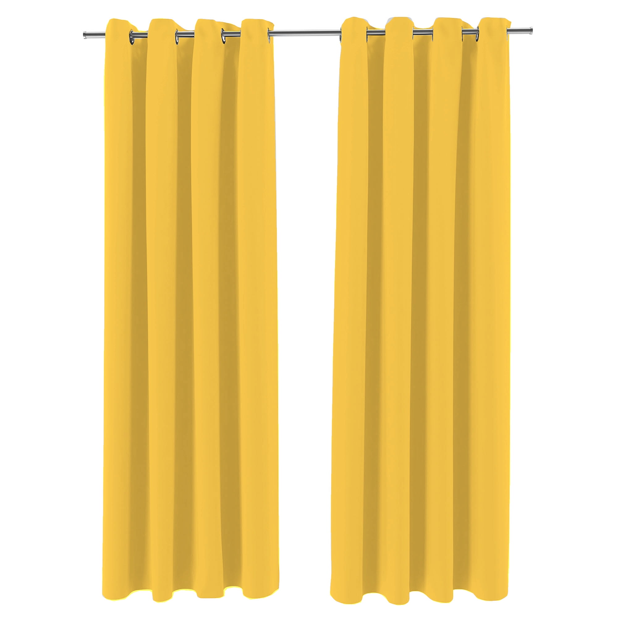Jordan Manufacturing 54" x 96" Dandelion Yellow Solid Grommet Semi-sheer Outdoor Curtain Panel (2 Pack)