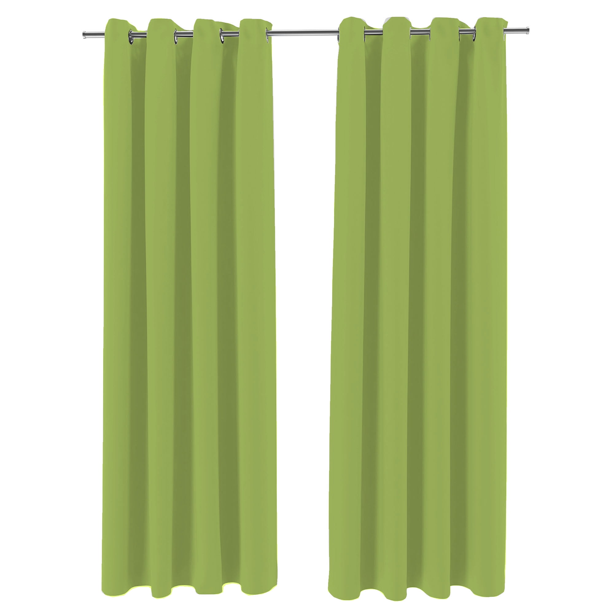 Jordan Manufacturing 54" x 96" Kiwi Green Solid Grommet Semi-sheer Outdoor Curtain Panel (2 Pack)