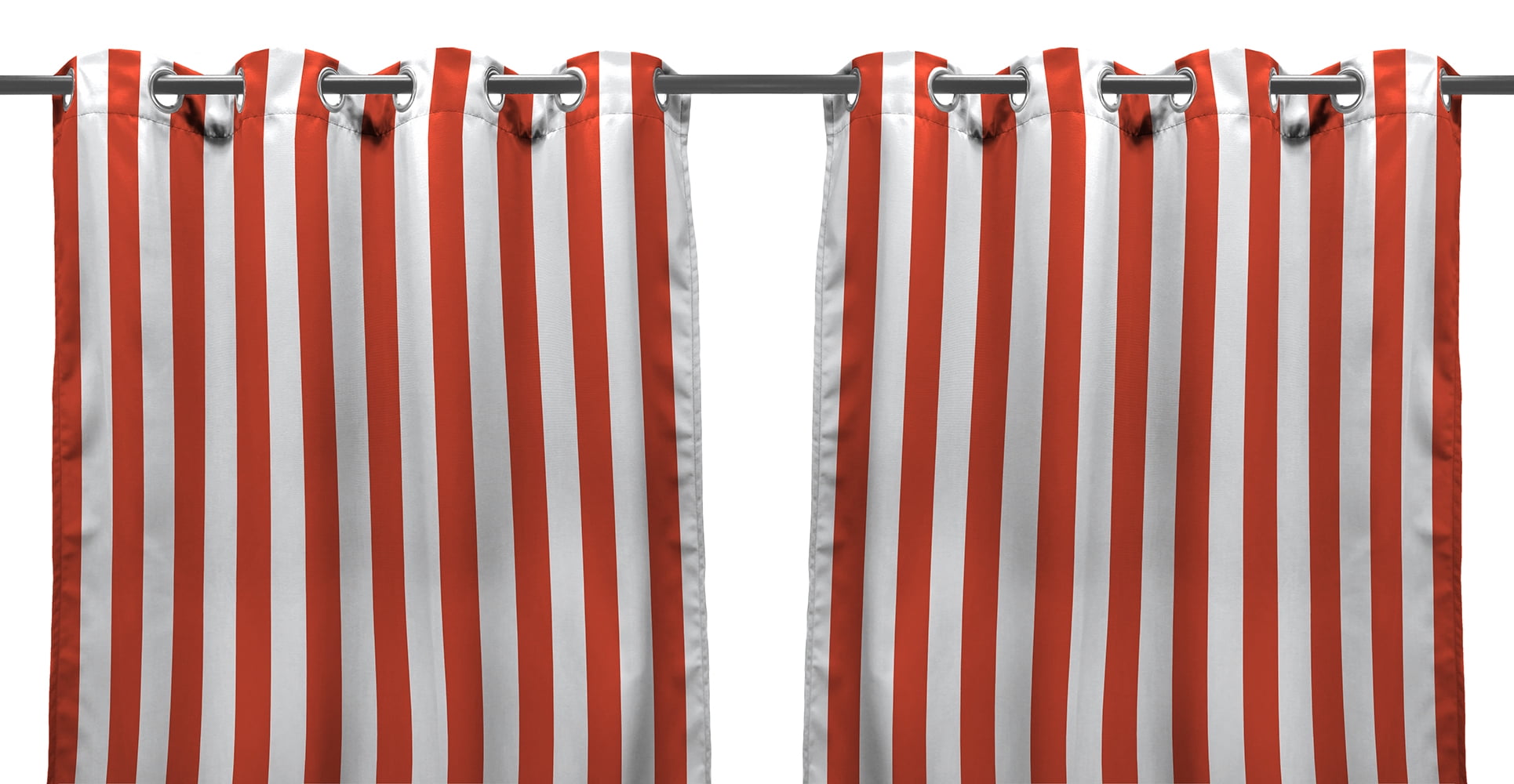 Jordan Manufacturing 54" x 96" Melon Stripe Grommet Semi-sheer Outdoor Curtain Panel (2 Pack)