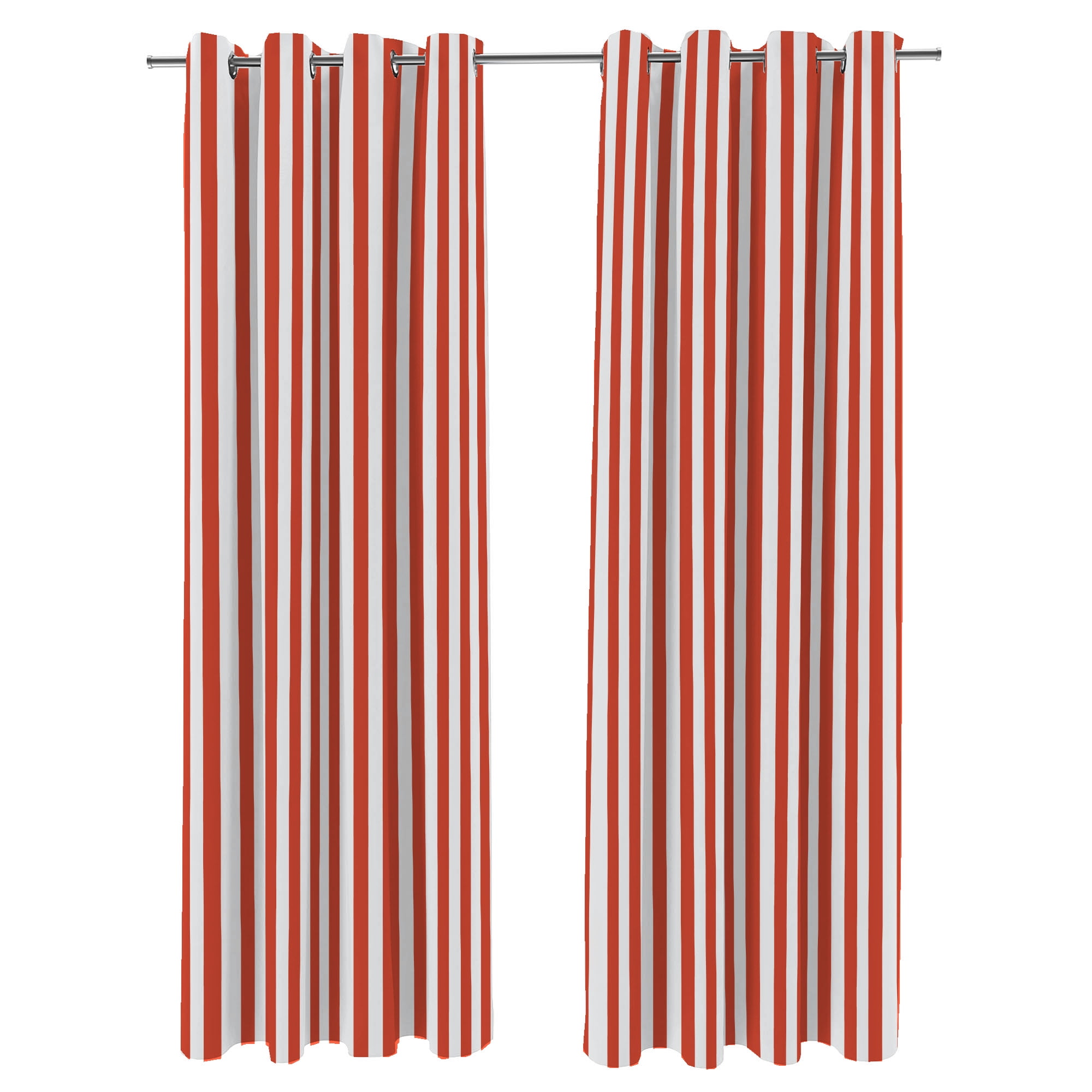Jordan Manufacturing 54" x 96" Melon Stripe Grommet Semi-sheer Outdoor Curtain Panel