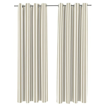 Jordan Manufacturing 54" x 96" Natural Stripe Grommet Semi-sheer Outdoor Curtain Panel (2 Pack)