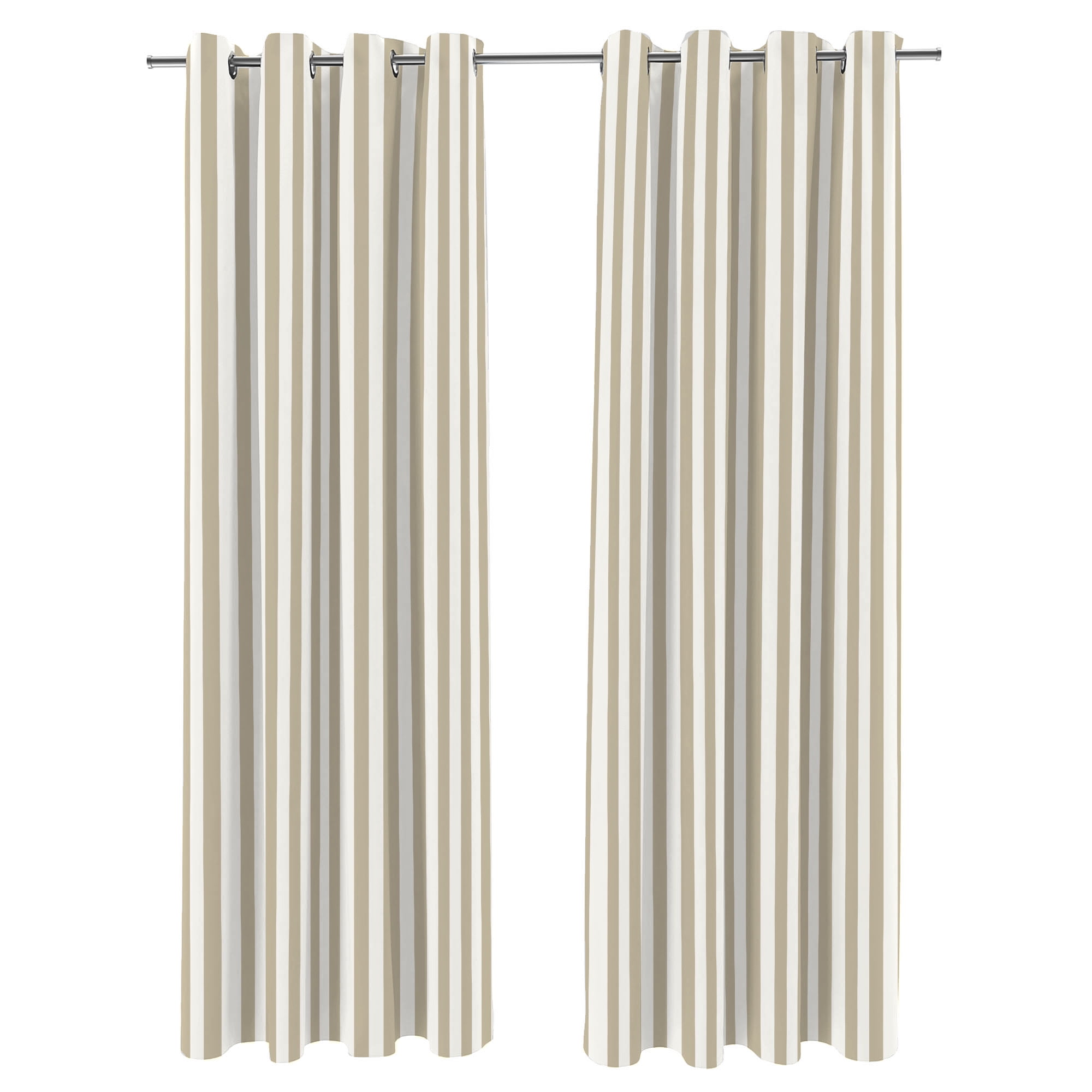 Jordan Manufacturing 54" x 96" Natural Stripe Grommet Semi-sheer Outdoor Curtain Panel