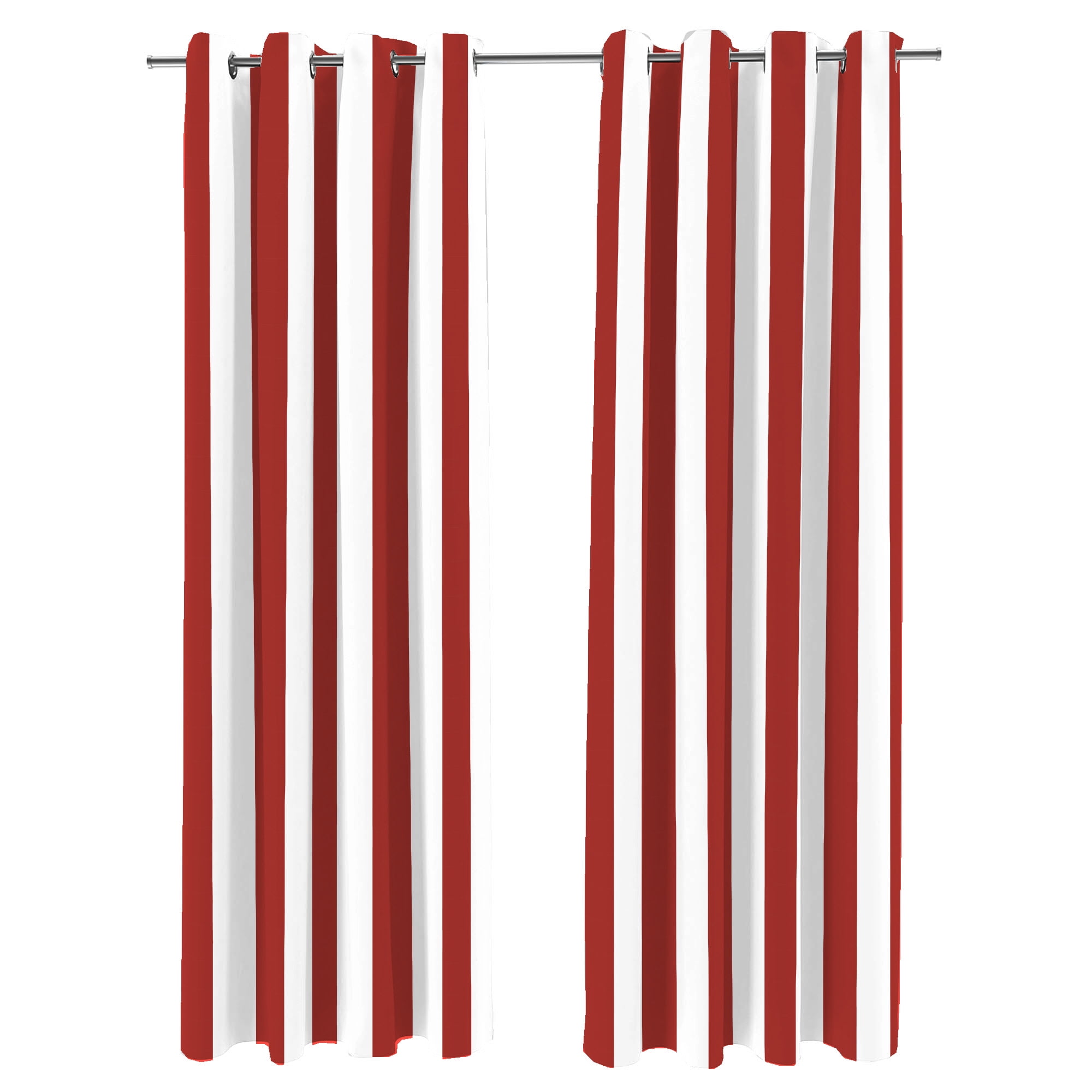 Jordan Manufacturing 54" x 96" Rust Stripe Grommet Semi-sheer Outdoor Curtain Panel