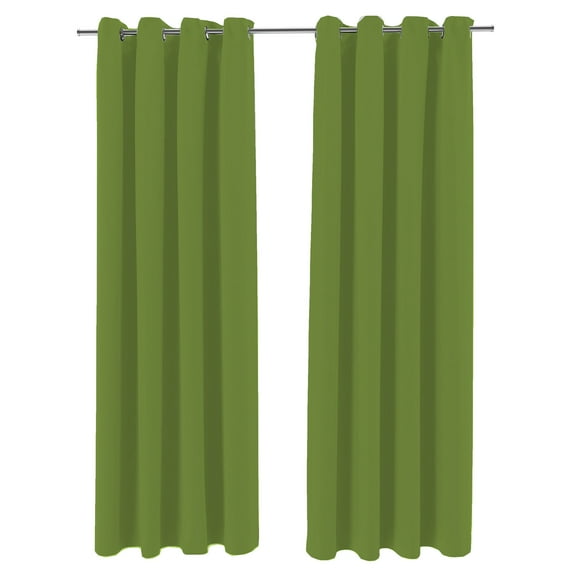 Jordan Manufacturing 54" x 96" Sage Green Solid Grommet Semi-sheer Outdoor Curtain Panel