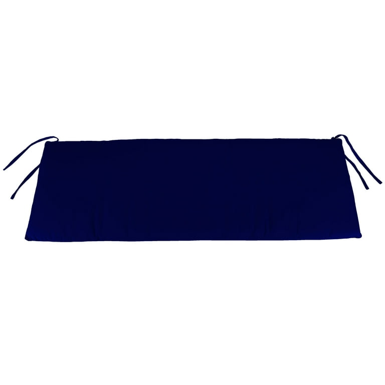 Jordan Manufacturing 57 x 18.75 Midnight Navy Solid Rectangular Outdoor Settee Swing Bench Cushion with Ties Walmart
