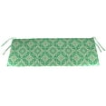 thumbnail image 1 of Jordan Manufacturing 59" x 16" Scampi Emerald Green Medallion Rectangular Outdoor Settee Swing Bench Cushion with Ties, 1 of 10