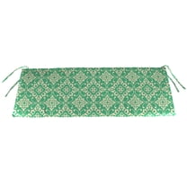 Jordan Manufacturing 59" x 16" Scampi Emerald Green Medallion Rectangular Outdoor Settee Swing Bench Cushion with Ties