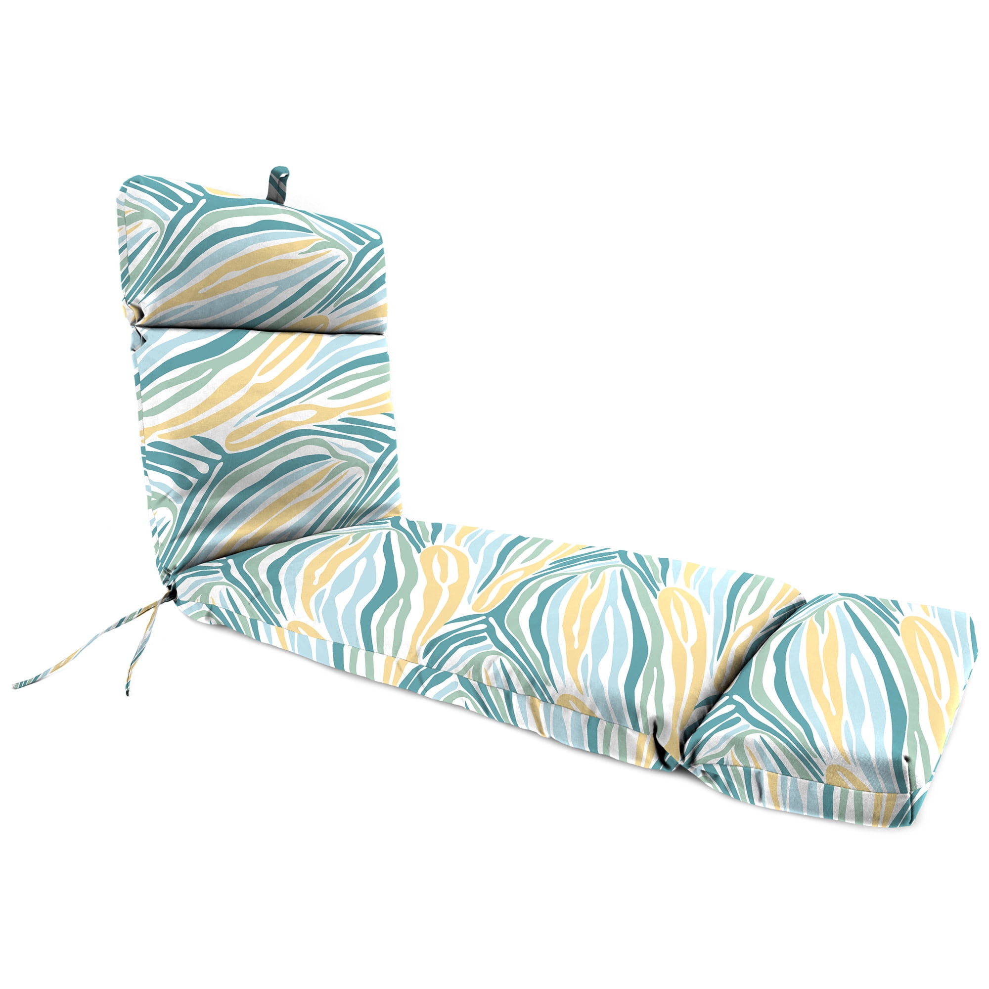 Jordan Manufacturing 72" x 21" Lilo Tapioca Multicolor Abstract Rectangular Outdoor Chaise Lounge Cushion with Ties and Hanger Loop