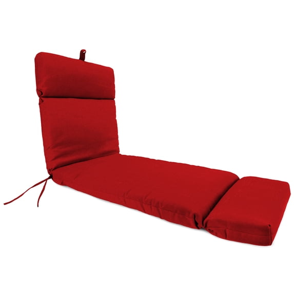 Jordan Manufacturing 72" x 21" Timeless Ablaze Red Solid Rectangular Outdoor Chaise Lounge Cushion with Ties and Hanger Loop