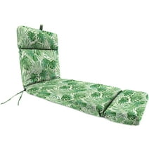 Jordan Manufacturing 72" x 22" Bryann Tortoise Green Tropical Rectangular Outdoor Chaise Lounge Cushion with Ties and Hanger Loop