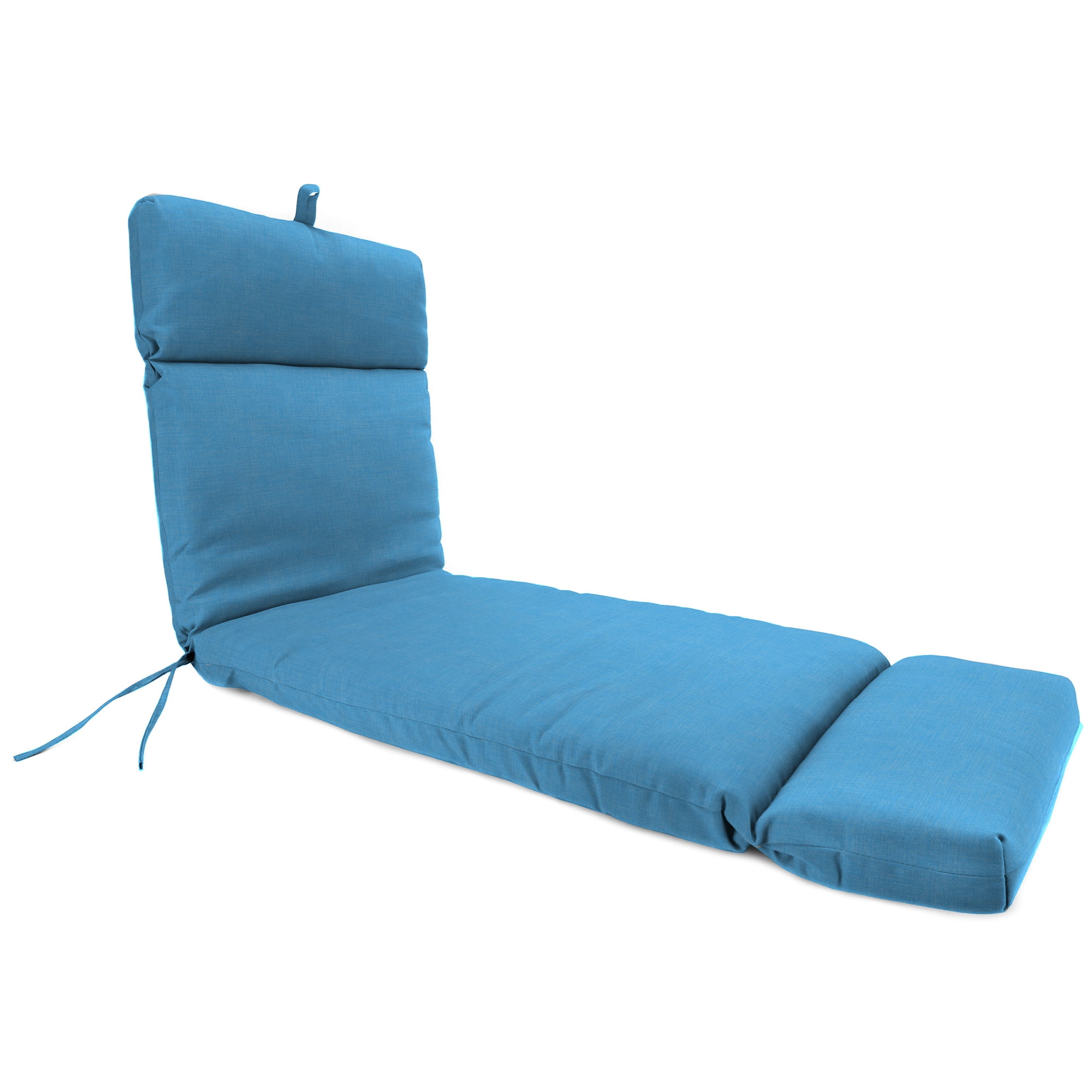 Jordan Manufacturing 72" x 22" Celosia Ice Blue Crosshatch Rectangular Outdoor Chaise Lounge Cushion with Ties and Hanger Loop