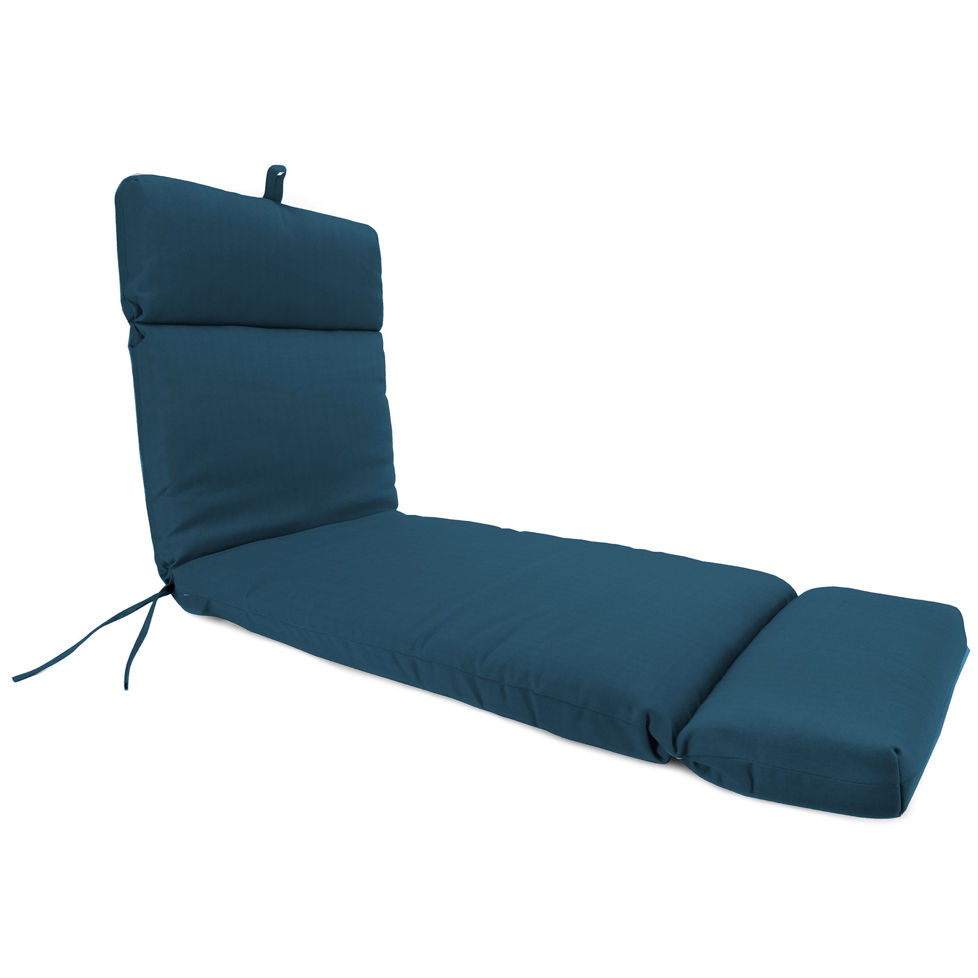 Jordan Manufacturing 72" x 22" Celosia Legion Blue Crosshatch Rectangular Outdoor Chaise Lounge Cushion with Ties and Hanger Loop