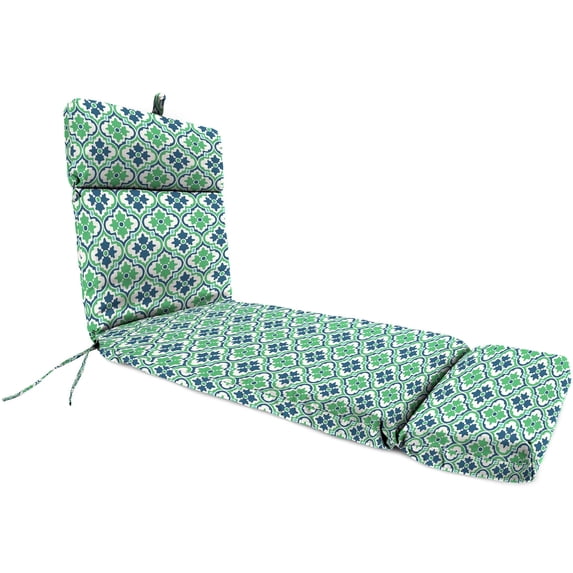 Jordan Manufacturing 72" x 22" Green Geometric Outdoor Chaise Lounge Cushion - 72'' L x 22'' W x 3.5'' H