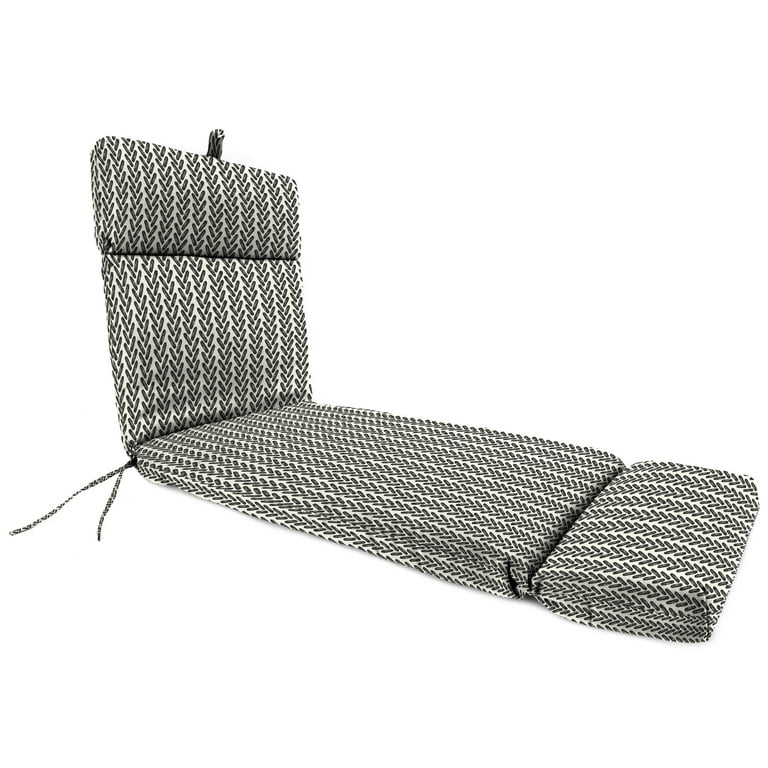 Jordan Manufacturing 72 x 22 Hatch Black Chevron Rectangular Outdoor Chaise Lounge Cushion with Ties and Hanger Loop Walmart