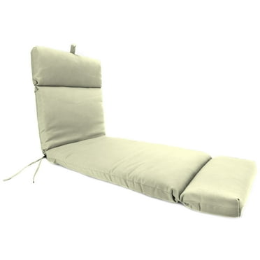 Jordan Manufacturing 72" x 22" Ivory Solid Rectangular Outdoor Chaise Lounge Cushion with Ties and Hanger Loop