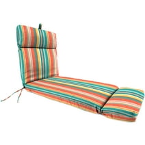 Jordan Manufacturing 72" x 22" Kodi Cornhusk Multicolor Stripe Rectangular Outdoor Chaise Lounge Cushion with Ties and Hanger Loop