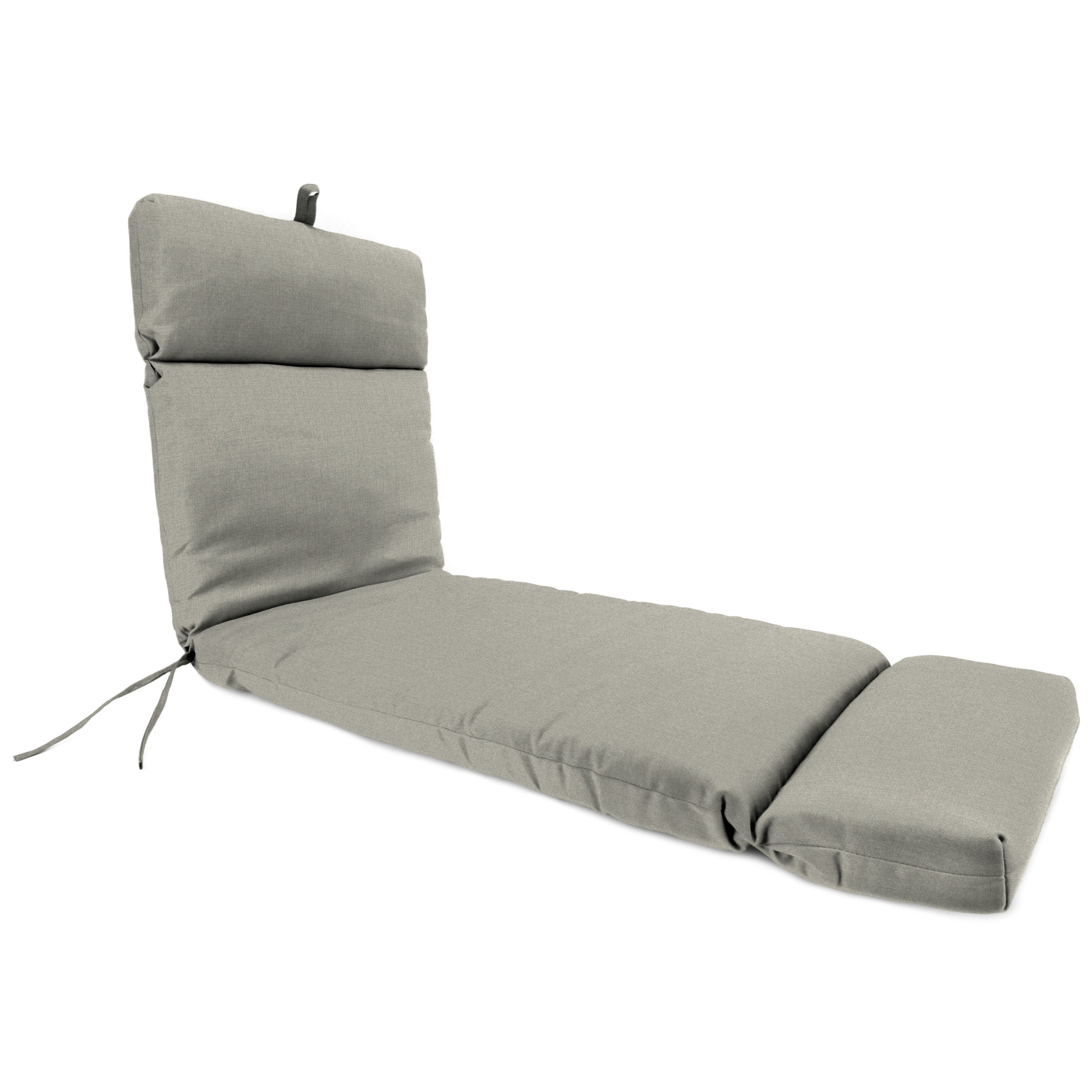 Jordan Manufacturing 72" x 22" McHusk Stone Grey Crosshatch Rectangular Outdoor Chaise Lounge Cushion with Ties and Hanger Loop