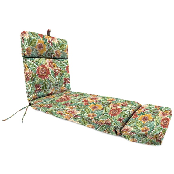 Jordan Manufacturing 72" x 22" Pensacola Sonoma Multicolor Floral Rectangular Outdoor Chaise Lounge Cushion with Ties and Hanger Loop