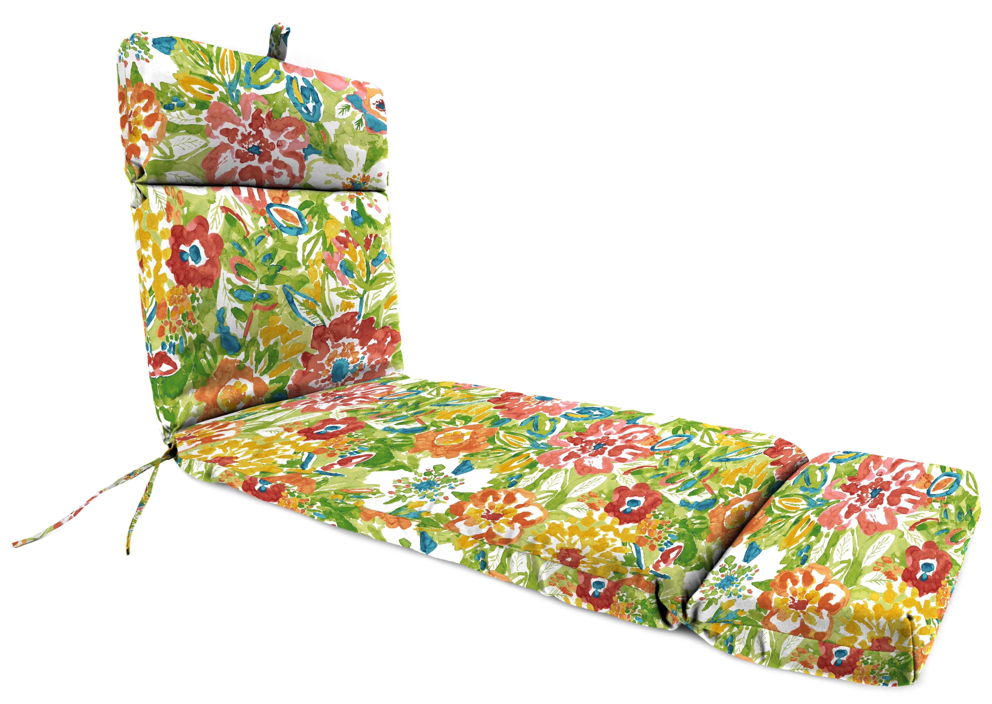 Jordan Manufacturing Assorted Multi-color Rectangle Chaise Lounge Outdoor Seating Cushion