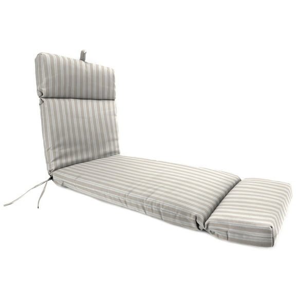 Jordan Manufacturing 72" x 22" Swain Sand and White Stripe Rectangular Outdoor Chaise Lounge Cushion with Ties and Hanger Loop