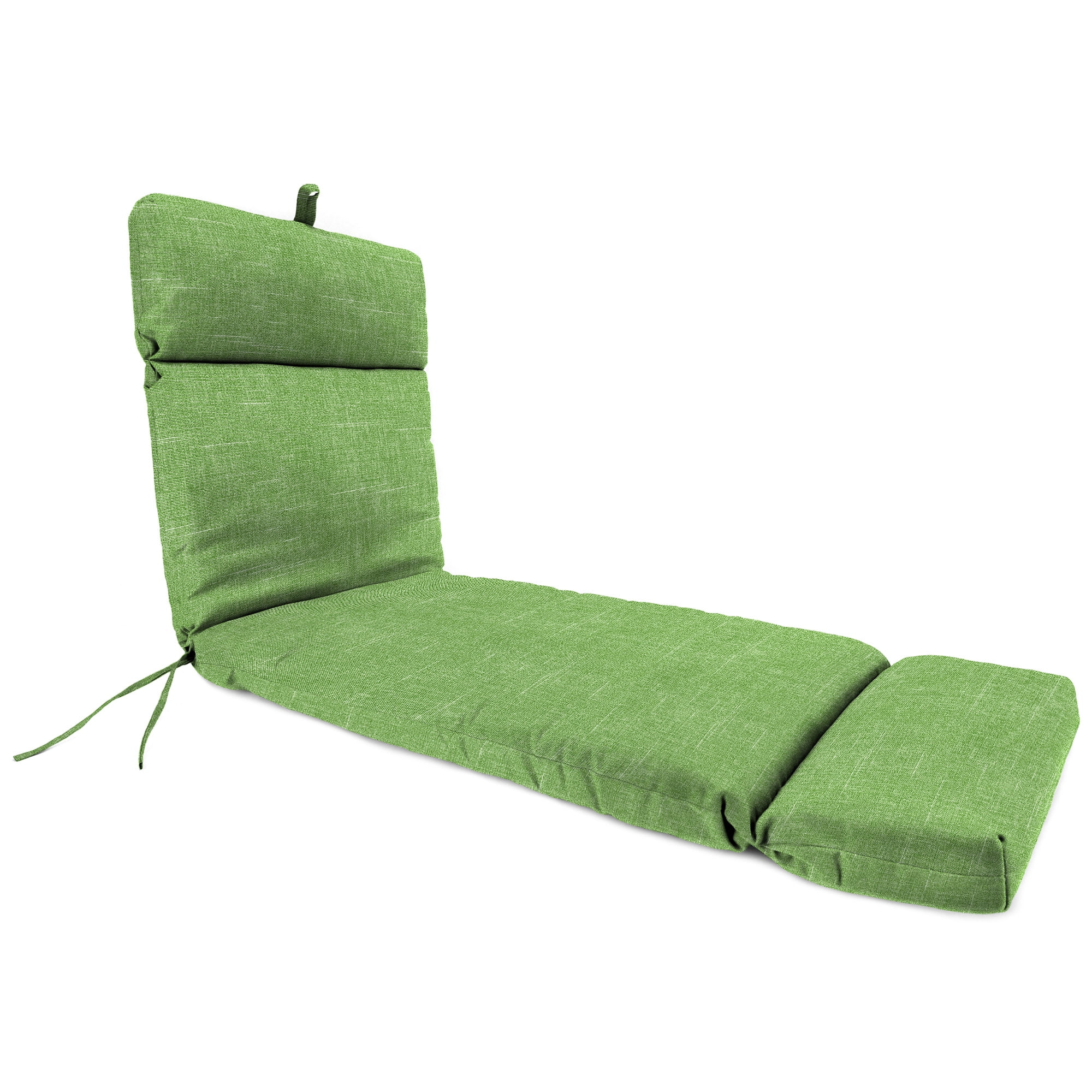 Jordan Manufacturing 72" x 22" Tory Palm Green Crosshatch Rectangular Outdoor Chaise Lounge Cushion with Ties and Hanger Loop
