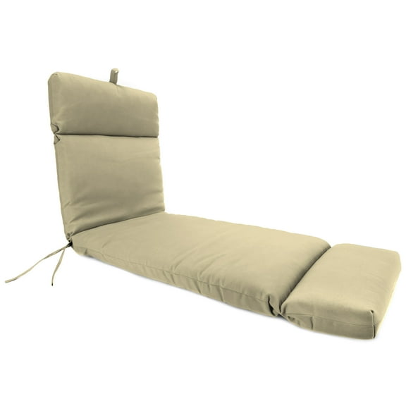 Jordan Manufacturing 72" x 22" Veranda Tan Solid Rectangular Outdoor Chaise Lounge Cushion with Ties and Hanger Loop