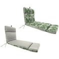 thumbnail image 1 of Jordan Manufacturing 72" x 22" Woodsy Juniper Beige Leaves and Juniper Light Gray Solid Reversible Rectangular Outdoor Chaise Lounge Cushion with Ties and Hanger Loop, 1 of 12