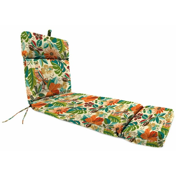 Jordan Manufacturing 72 x 22 in. Rectangular Outdoor Chaise Lounge Cushion with Ties and Hanger Loop