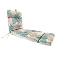thumbnail image 1 of Jordan Manufacturing 72" x 23" Baloo Stardust Coral and Teal Leaves and Midas Stardust Dash Rectangular Reversible Outdoor Chaise Lounge Cushion with Ties and Hanger Loop, 1 of 14