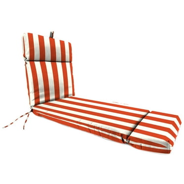 Jordan Manufacturing 72" x 23" Congo Gourd Orange and White Stripe Rectangular Outdoor Chaise Lounge Cushion with Ties and Hanger Loop