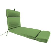 Jordan Manufacturing 73" x 22" Verde Green Solid Rectangular French Edge Outdoor Chaise Lounge Cushion with Ties and Hanger Loop