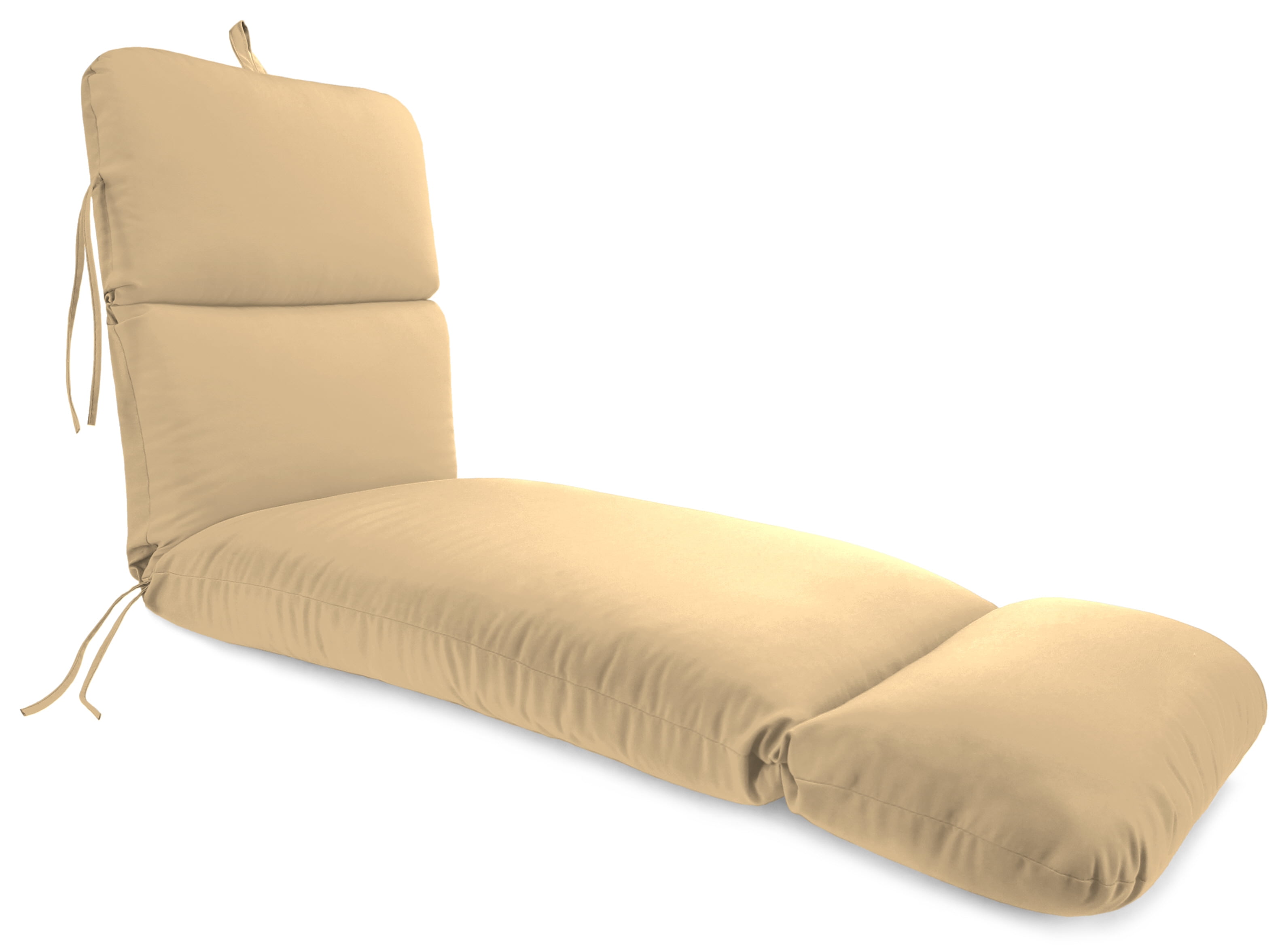 Jordan Manufacturing 74 x 22 Antique Beige Solid Rectangular Outdoor Chaise Lounge Cushion with Ties and Hanger Loop Walmart