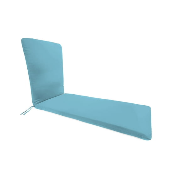 Jordan Manufacturing 74" x 22" Canvas Light Aqua Solid Rectangular Outdoor Chaise Lounge Cushion with Ties