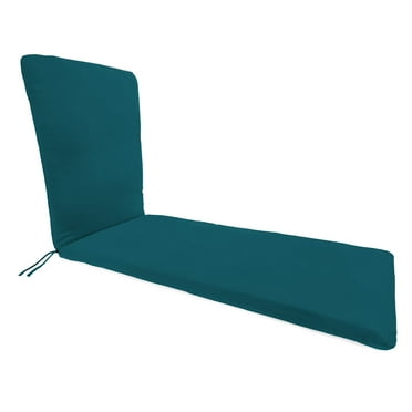 Jordan Manufacturing 74" x 22" Canvas Teal Solid Rectangular Outdoor Chaise Lounge Cushion with Ties