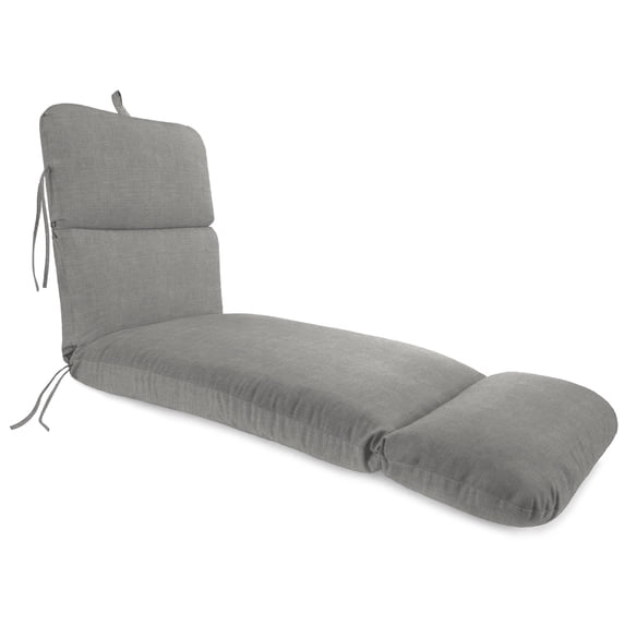 Jordan Manufacturing 74" x 22" Celosia Graphite Gray Crosshatch Rectangular Outdoor Chaise Lounge Cushion with Ties and Hanger Loop