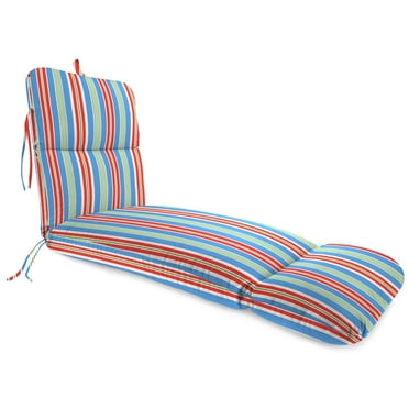 Jordan Manufacturing 74" x 22" Rolland Opal Multicolor Stripe Rectangular Outdoor Chaise Lounge Cushion with Ties and Hanger Loop