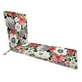 thumbnail image 1 of Jordan Manufacturing 74" x 22" Tamani Black Floral Rectangular Outdoor Chaise Lounge Cushion with Ties, 1 of 10