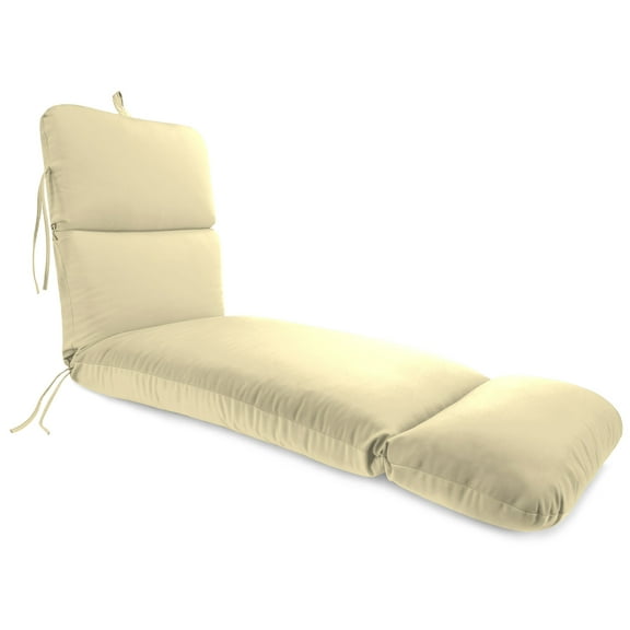 Jordan Manufacturing 74" x 22" Veranda Tan Solid Rectangular Outdoor Chaise Lounge Cushion with Ties and Hanger Loop