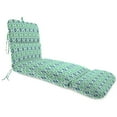 thumbnail image 1 of Jordan Manufacturing 74" x 22" Vesey Sea Mist Blue and Green Quatrefoil Rectangular Outdoor Chaise Lounge Cushion with Ties and Hanger Loop, 1 of 8