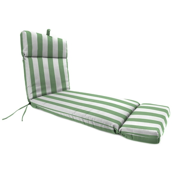 Jordan Manufacturing 75.5" x 22" Awning Cucumber Green Stripe Rectangular Outdoor Chaise Lounge Cushion with Ties