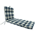 thumbnail image 1 of Jordan Manufacturing 75.5" x 22" Navy Buffalo Check Rectangular Outdoor Chaise Lounge Cushion with Ties, 1 of 11