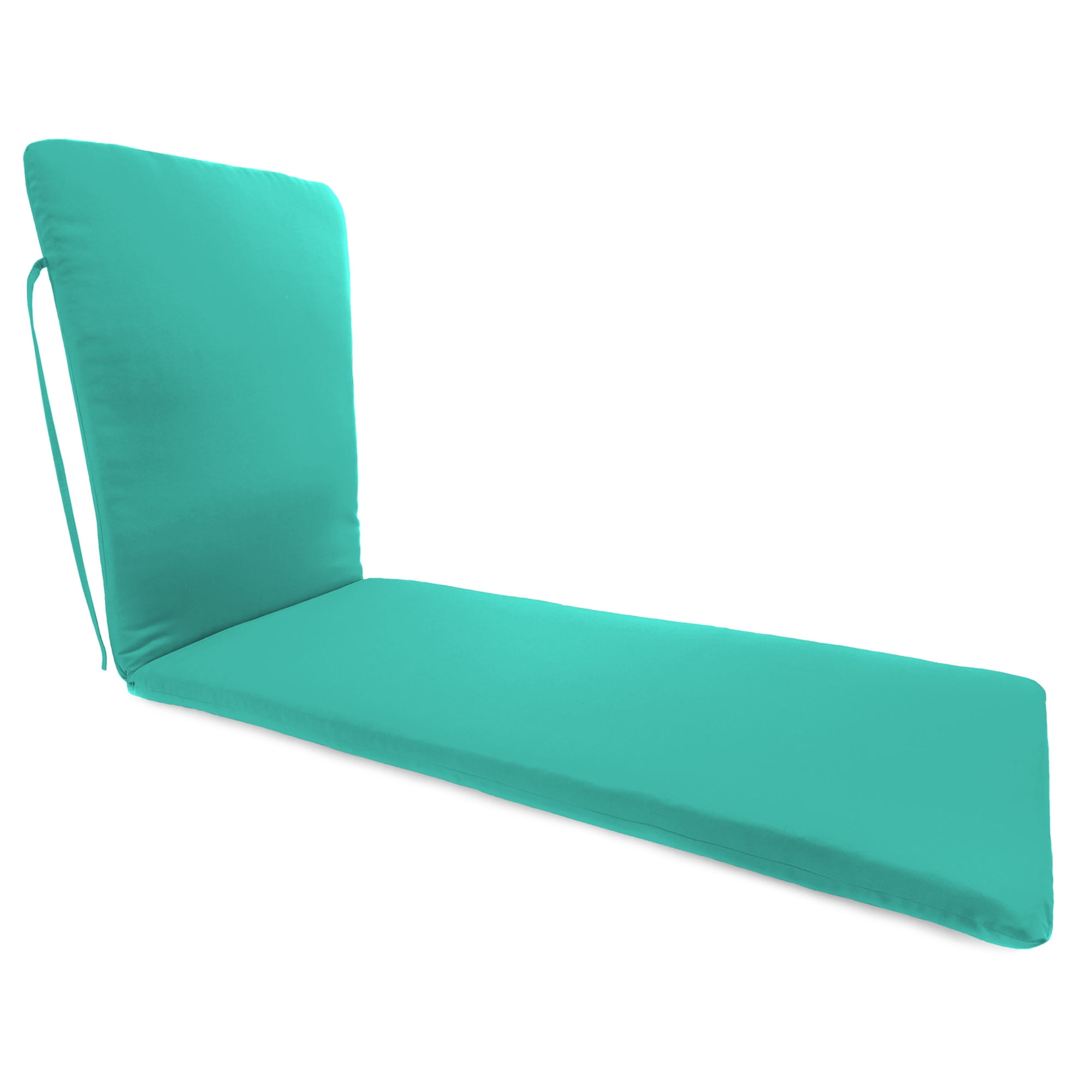 Jordan Manufacturing 76" x 23" Blue Turquoise Solid Rectangular Outdoor Chaise Lounge Cushion with Ties
