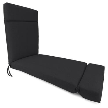 Jordan Manufacturing 79" x 23" Sorvino Ash Dark Gray Solid Rectangular Outdoor Chaise Lounge Cushion with Ties