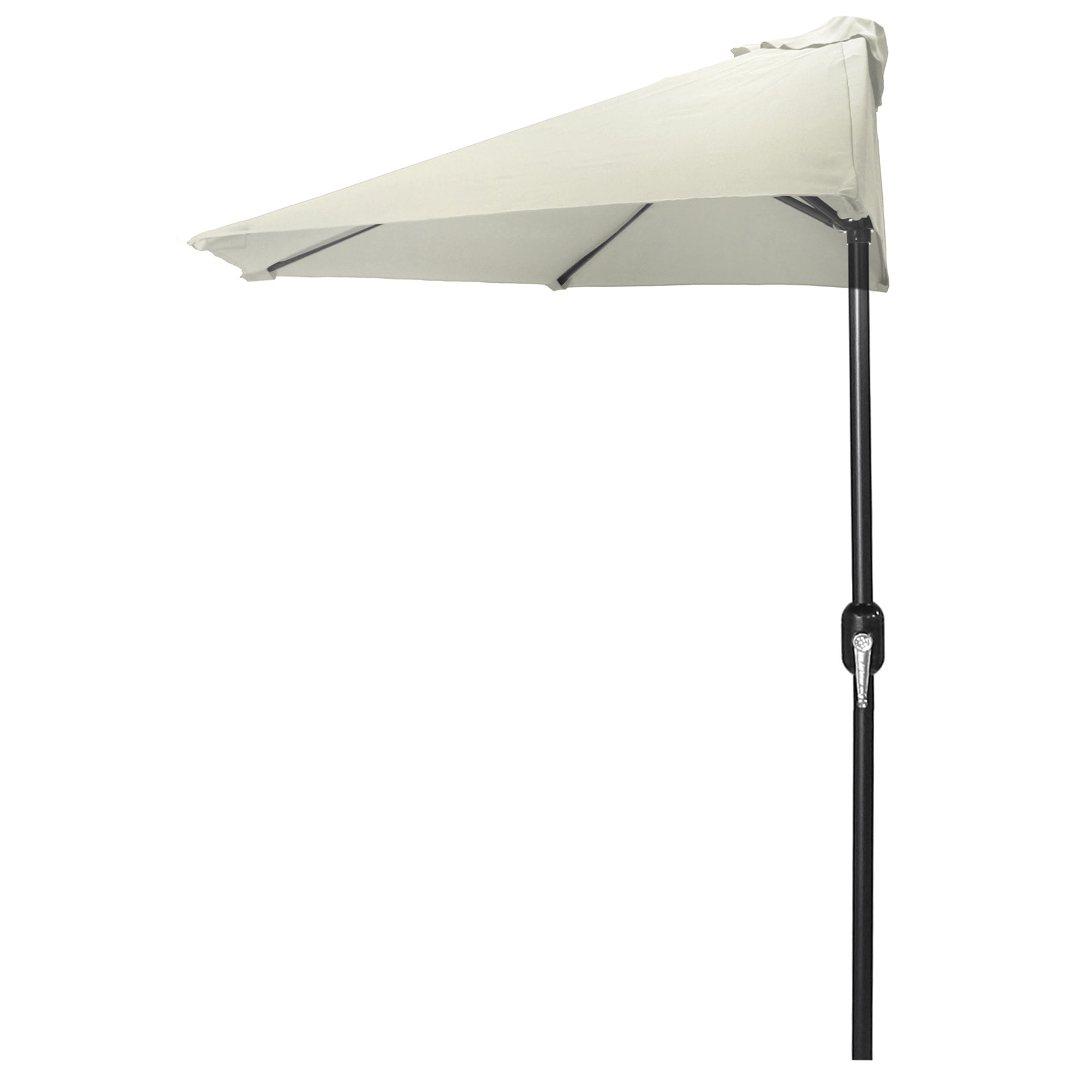 Jordan Manufacturing 8' Half Round Natural Solid Outdoor Patio Umbrella with Crank Opening