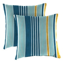 Jordan Manufacturing Capri Striped Square Knife Edge Outdoor Wicker Toss Pillow - Set of 2