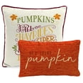 thumbnail image 1 of Jordan Manufacturing Orange Rectangular and Cream Pumpkin Reversible Square 2-piece Autumn Outdoor Throw Pillow Set, 1 of 16