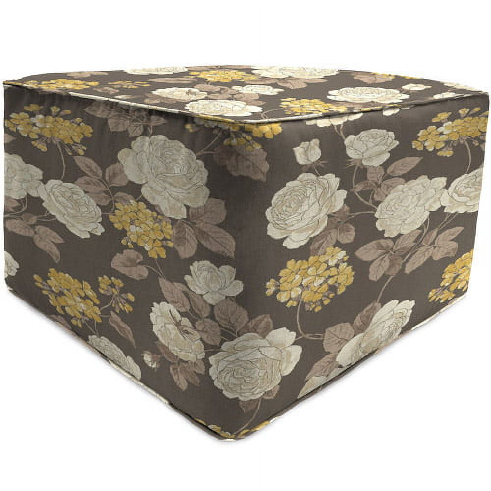 Jordan Manufacturing Square Outdoor Patio Pouf Ottoman, Vivienne Putty