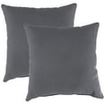 thumbnail image 1 of Jordan Manufacturing Sunbrella 16" x 16" Canvas Charcoal Solid Square Outdoor Throw Pillow (2 Pack), 1 of 9